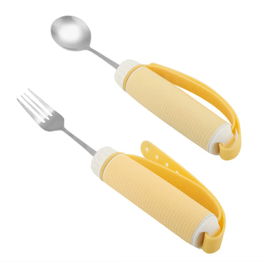 Auxiliary Spoon + Fork Utensils for Arthritis Hands